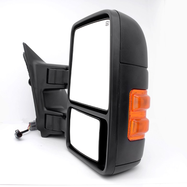 Spyder Auto Exterior Towing Mirror, Replacement, Direct-Fit, With Amber Lens LED Turn Signal, Heated, Black, Set of 2 – 9935459
