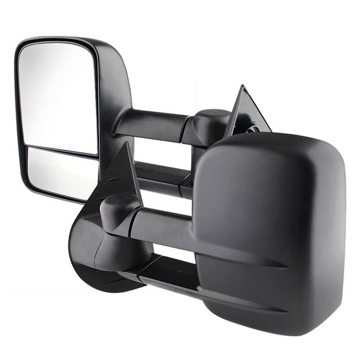 Spyder Auto Exterior Towing Mirror, Replacement, Direct-Fit, Manual Extendable, Heated, Black, Set of 2 – 9935701