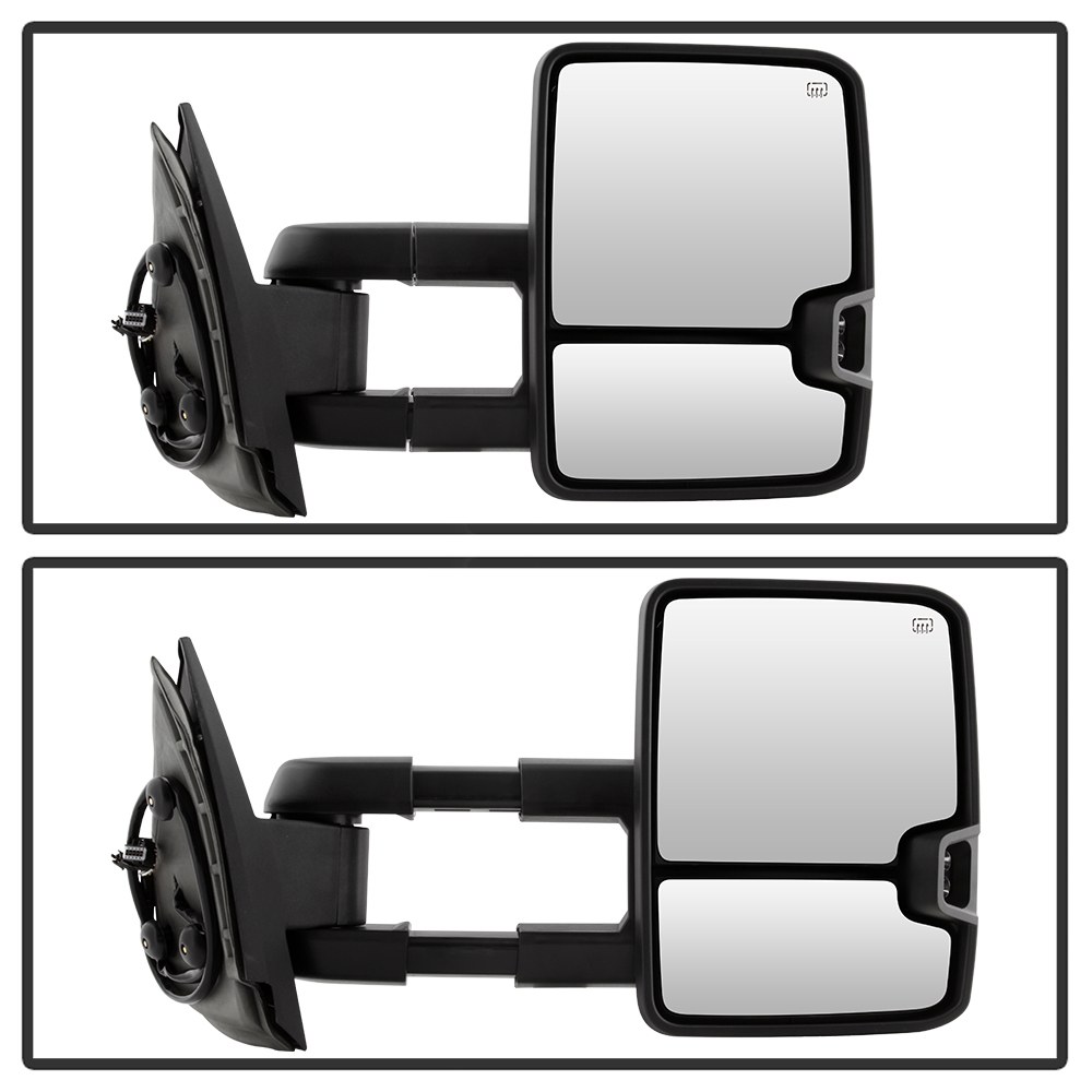 Spyder Auto Exterior Towing Mirror, Replacement, Direct-Fit, With Amber Lens LED Turn Signal, Heated, Black, Set of 2 – 9936692