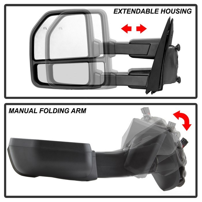 Spyder Auto Exterior Towing Mirror, Aftermarket Replacement, Telescoping, Power – 9943065