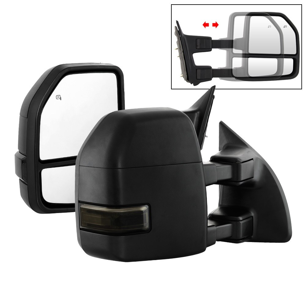 Spyder Auto Exterior Mirror, Aftermarket Replacement, Set of 2, Electric, With Heated Mirrors, With Smoke LED Turn Signal Indicators – 9943096