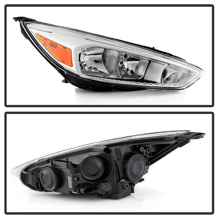 Spyder Auto Headlight Assembly, Clear/ Amber Bulbs, Clear Lens, Chrome Housing, DOT/ SAE Approved, Single – 9944659
