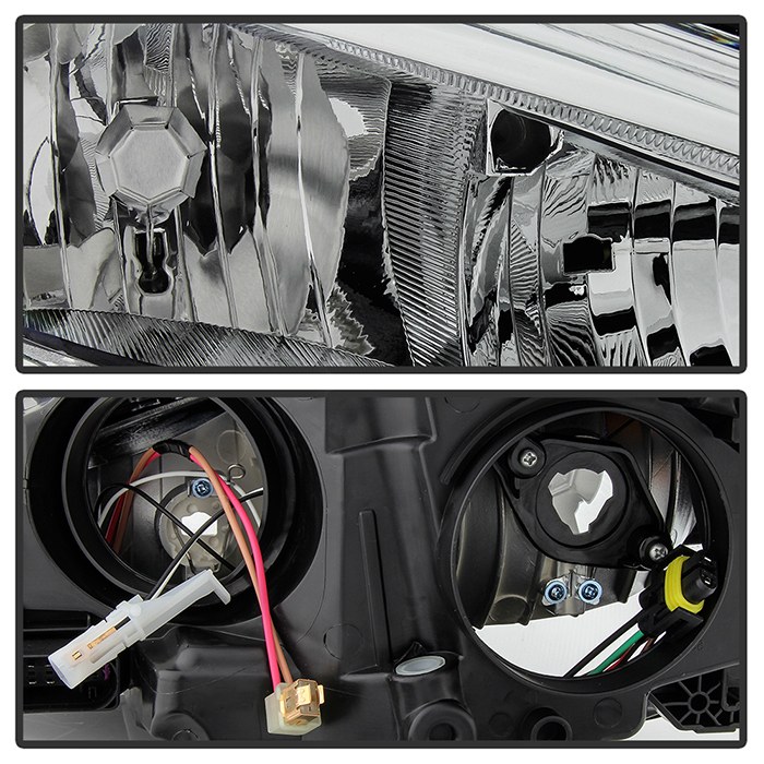 Spyder Auto Headlight Assembly, Clear/ Amber Bulbs, Clear Lens, Chrome Housing, DOT/ SAE Approved, Single – 9944659