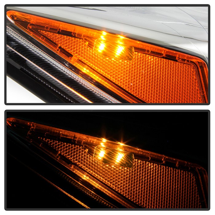 Spyder Auto Headlight Assembly, Clear/ Amber Bulbs, Clear Lens, Chrome Housing, DOT/ SAE Approved, Single – 9944659
