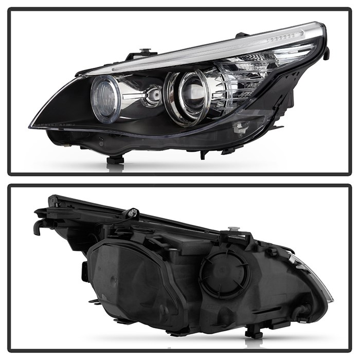 Spyder Auto Headlight Assembly, Bulb Not Included, OE Projector Beam, Red/ Clear Lens, Chrome Housing, DOT/ SAE Approved, Single – 9946479