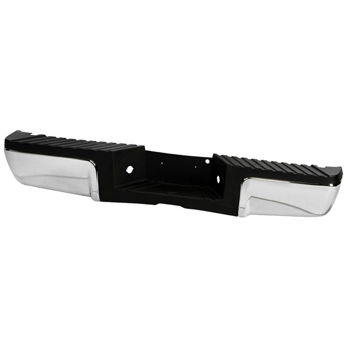 Spyder Auto Bumper, One Piece Design, Mounting Hardware Included, Chrome, Steel, With Black Pad/ License Lamp, Without Parking Sensor – 9948398