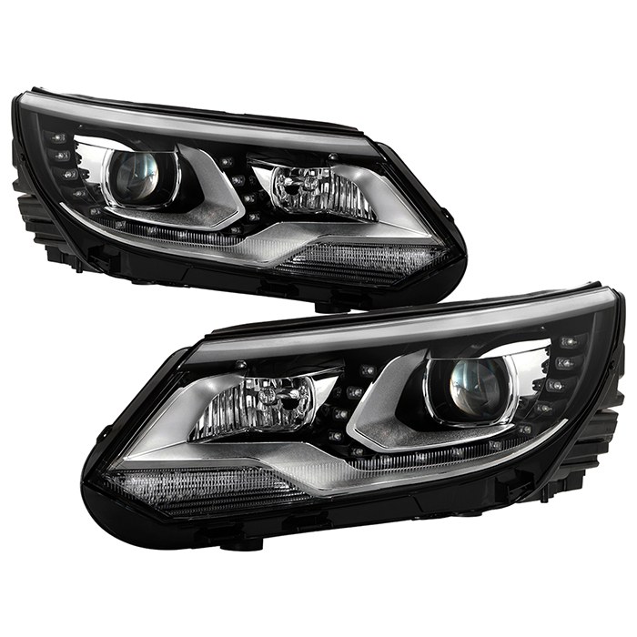 Spyder Auto Headlight Assembly, Projector Beam, With LED Daytime Running Light/ 1156A Turn Signal Light/ H7 High Beam/ H7 Low Beam – 9948527