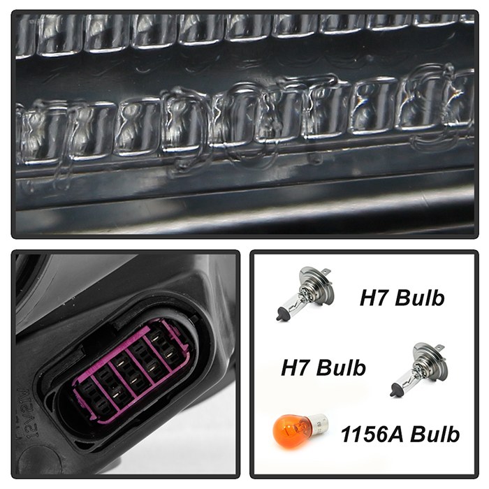 Spyder Auto Headlight Assembly, Projector Beam, With LED Daytime Running Light/ 1156A Turn Signal Light/ H7 High Beam/ H7 Low Beam – 9948527