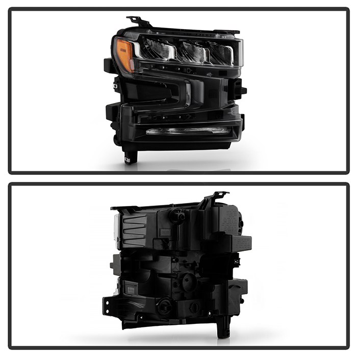 Spyder Auto Headlight Assembly, With Daytime Running Light, LED High Beam/ LED Low Beam Bulb, Clear Lens, Black Housing, DOT/ SAE Approved – 9952395