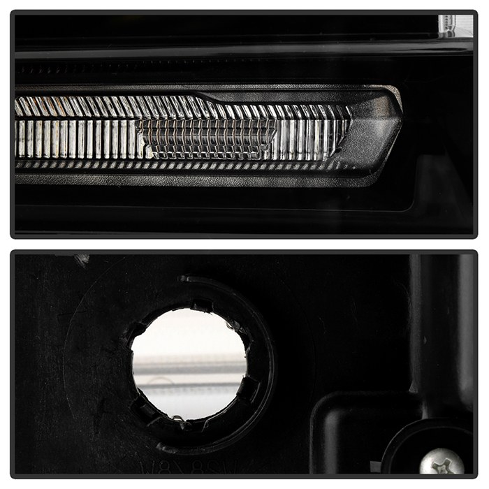 Spyder Auto Headlight Assembly, With Daytime Running Light, LED High Beam/ LED Low Beam Bulb, Clear Lens, Black Housing, DOT/ SAE Approved – 9952395