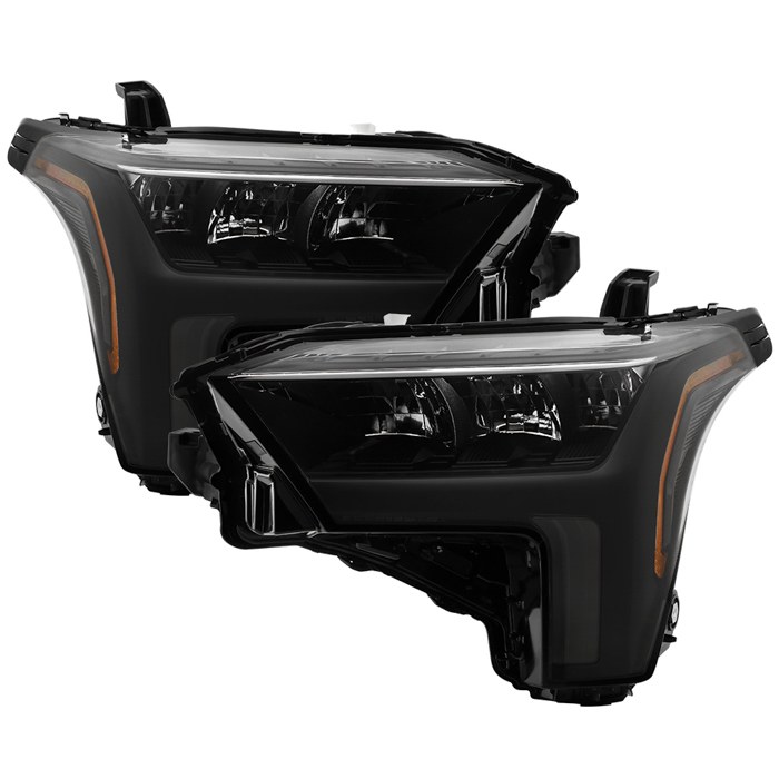 Spyder Auto Headlight Assembly, LED Bulb, Reflector Beam, Smoke Lens, Black Housing, Set of 2 – 9956836