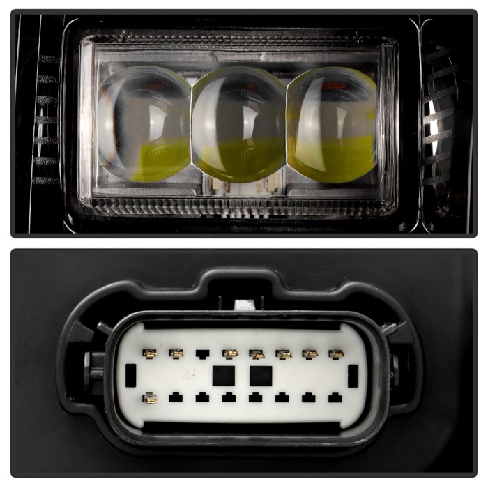 Spyder Auto Headlight Assembly, Bulb Not Included, LED High Beam/ LED Low Beam, Clear Lens, Black Housing, Uses Stock Bulb, Single – 9958120