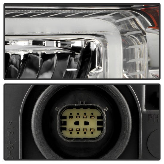 Spyder Auto Headlight Assembly, Poe, 7444NA Halogen Bulb, With LED Daytime Running Light/ LED Low Beam/ LED High Beam, Amber/ White Bulbs – 9960000