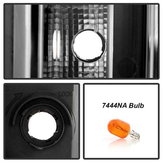 Spyder Auto Headlight Assembly, Poe, 7444NA Halogen Bulb, With LED Daytime Running Light/ LED Low Beam/ LED High Beam, Amber/ White Bulbs – 9960000
