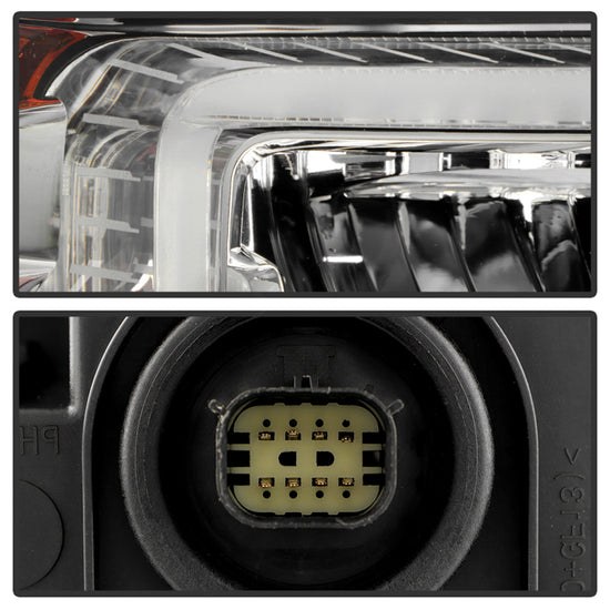 Spyder Auto Headlight Assembly, Poe, 7444NA Halogen Bulb, With LED Daytime Running Light/ LED Low Beam/ LED High Beam, Amber/ White Bulbs – 9960017