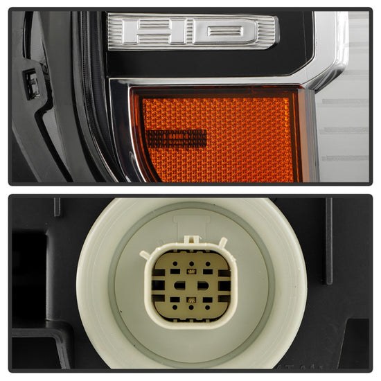 Spyder Auto Headlight Assembly, Poe, 7444NA Halogen Bulb, With LED Daytime Running Light/ LED Low Beam/ LED High Beam, Amber/ White Bulbs – 9960017