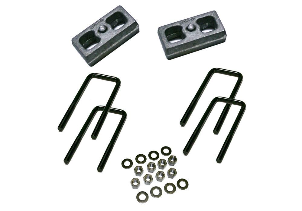Superlift Leaf Spring Block Kit, 2 Inch Lift, Cast Iron, Set of 2 with U Bolts – 3225