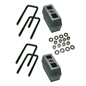 Superlift Leaf Spring Block Kit, 4 Inch Lift, Cast Iron, Set of 2 with U Bolts – 3849