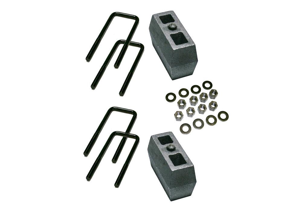 Superlift Leaf Spring Block Kit, 4 Inch Lift, Cast Iron, Set of 2 with U Bolts – 3849