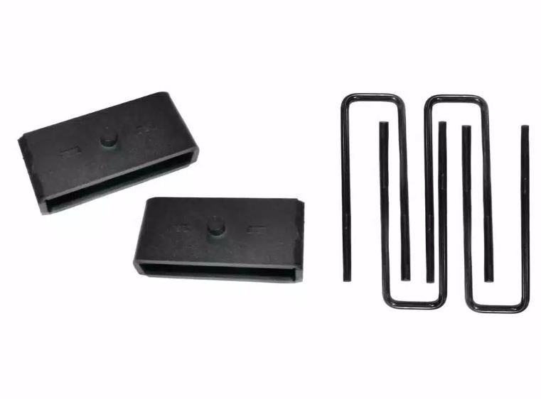 Superlift Leaf Spring Block Kit, 1 Inch Lift, Cast Iron, With 2 Blocks/ 4 U-Bolts/ Hardware – 3920
