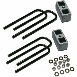 Superlift Leaf Spring Block Kit, 2 Inch Lift, Cast Iron, Set of 2 with U Bolts – 9227