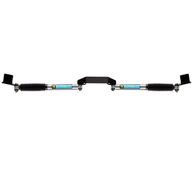 Superlift Steering Stabilizer, Superide SS, Dual, Stainless Steel, With Brackets/ Hardware, Set of 2 – 92709