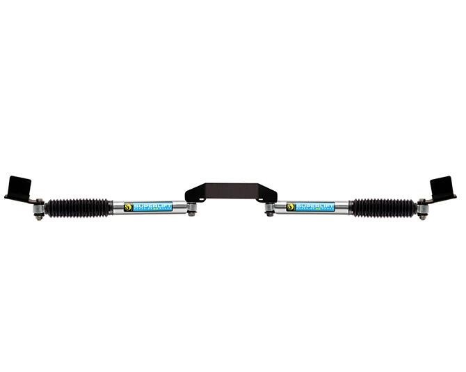 Superlift Steering Stabilizer, Superide SS, Dual, Stainless Steel, With Brackets/ Hardware, Set of 2 – 92710