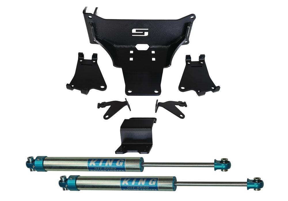 Superlift Steering Stabilizer, King, Dual, Silver Shock Absorbers, With Brackets/ Hardware, Set of 2 – 92740