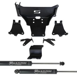 Superlift Steering Stabilizer, Dual, Black Shock Absorbers, With Brackets/ Hardware, Set of 2 – 92741