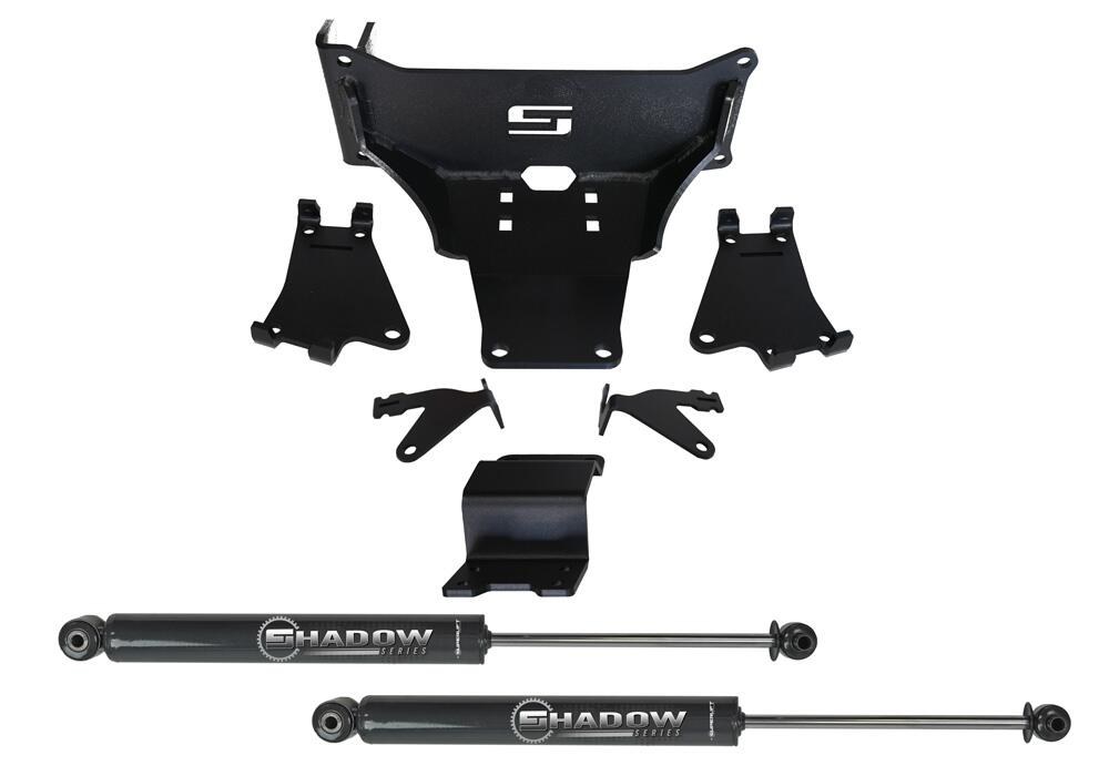 Superlift Steering Stabilizer, Dual, Black Shock Absorbers, With Brackets/ Hardware, Set of 2 – 92741