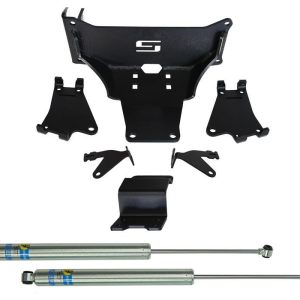 Superlift Steering Stabilizer, Dual, Silver Shock Absorbers, With Brackets/ Hardware, Set of 2 – 92742
