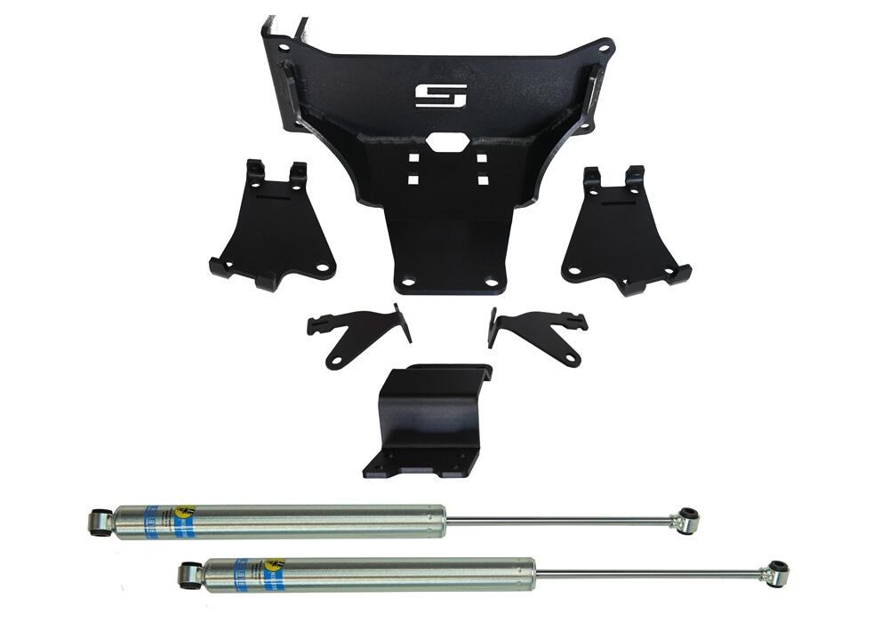 Superlift Steering Stabilizer, Dual, Silver Shock Absorbers, With Brackets/ Hardware, Set of 2 – 92742
