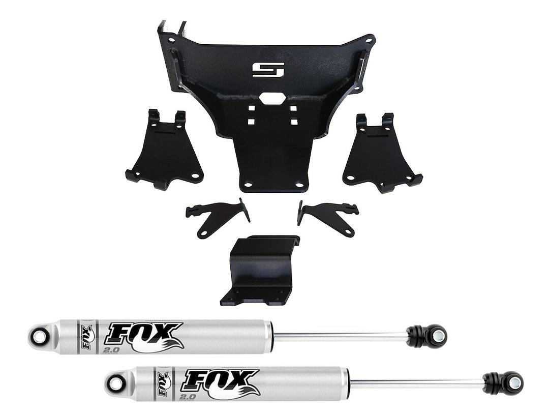 Superlift Steering Stabilizer, Fox 2.0 Series, Dual, Steel, With Brackets/ Hardware, Set of 2 – 92753