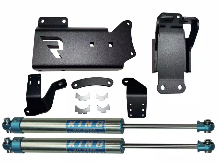 Superlift Steering Stabilizer, King, Dual, Silver Stabilizers, With Brackets/ Hardware, Set of 2 – 92770-1