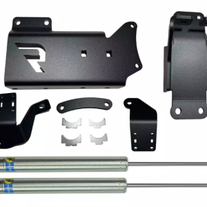 Superlift Steering Stabilizer, Bilstein, Dual, Silver Stabilizers, With Brackets/ Hardware, Set of 2 – 92772-1