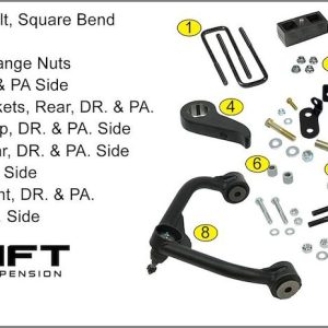 Superlift Lift Kit Suspension, 3 Inch Front Lift, 1-1/2 Inch Rear Lift, Without Shock Absorbers IN Kit – Shock Change Not Necessary – K1013