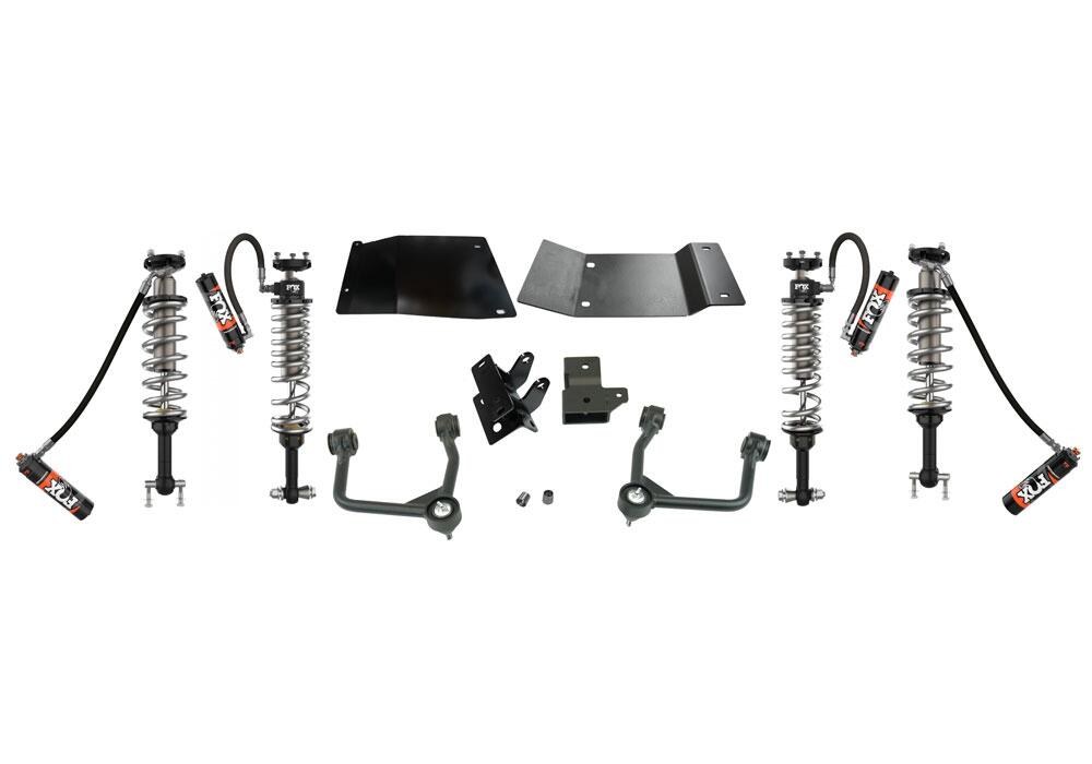 Superlift Lift Kit Suspension, 3 to 4 Inch Front Lift, 3 to 4 Inch Rear Lift, With Fox Coil Over Shock Absorbers IN Kit, Black Components – K1023FX