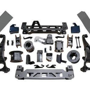 Superlift Lift Kit Suspension, 6 Inch Front Lift, 4 to 6 Inch Rear Lift, With Shock Absorbers IN Kit, Black Components – K1026