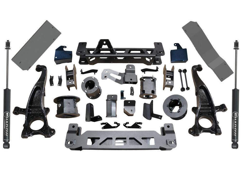 Superlift Lift Kit Suspension, 6 Inch Front Lift, 4 to 6 Inch Rear Lift, With Shock Absorbers IN Kit, Black Components – K1026