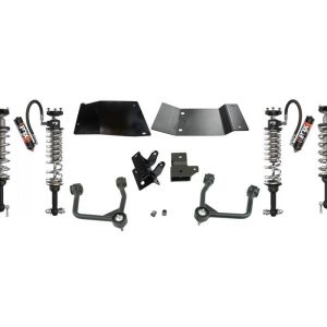 Superlift Lift Kit Suspension, 3 to 4 Inch Front Lift, 3 to 4 Inch Rear Lift, With Fox Coil Over Shock Absorbers IN Kit, Black Components – K1027FX