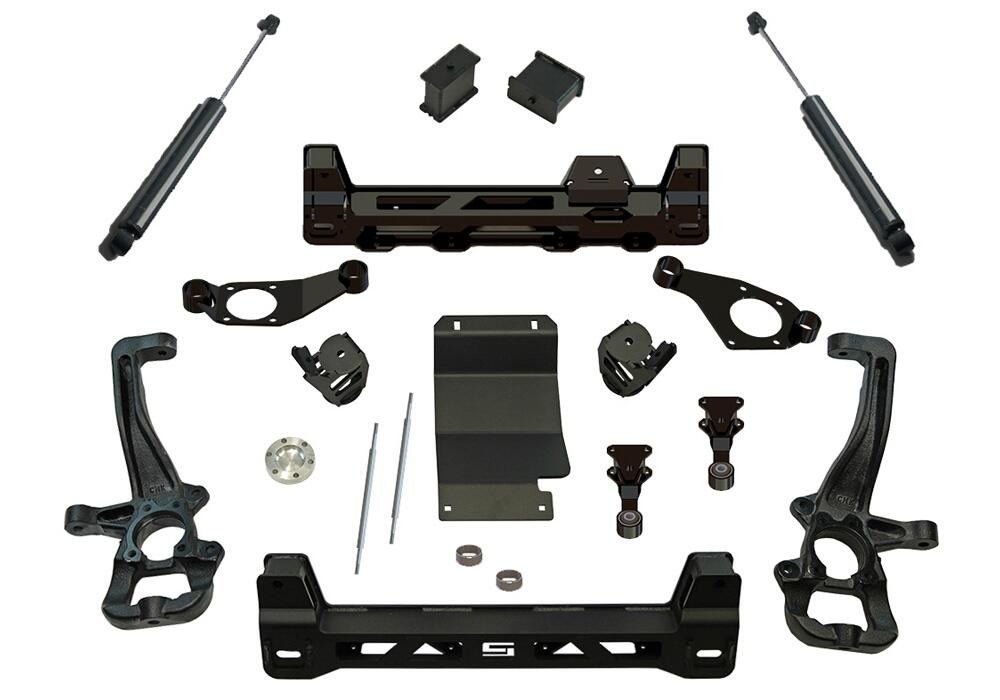 Superlift Lift Kit Suspension, 6 Inch Front Lift, 6 Inch Rear Lift, With Rear Shock Absorbers IN Kit, Black Components – K134