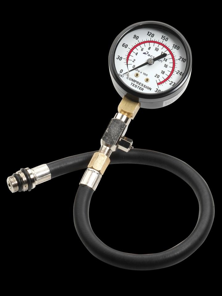 Sunelect/Spx Compression Tester, 0 to 300 Pounds Per Square Inch Range, 14 Inch Hose Length, 2-1/2 Inch Gauge Face – CP7826
