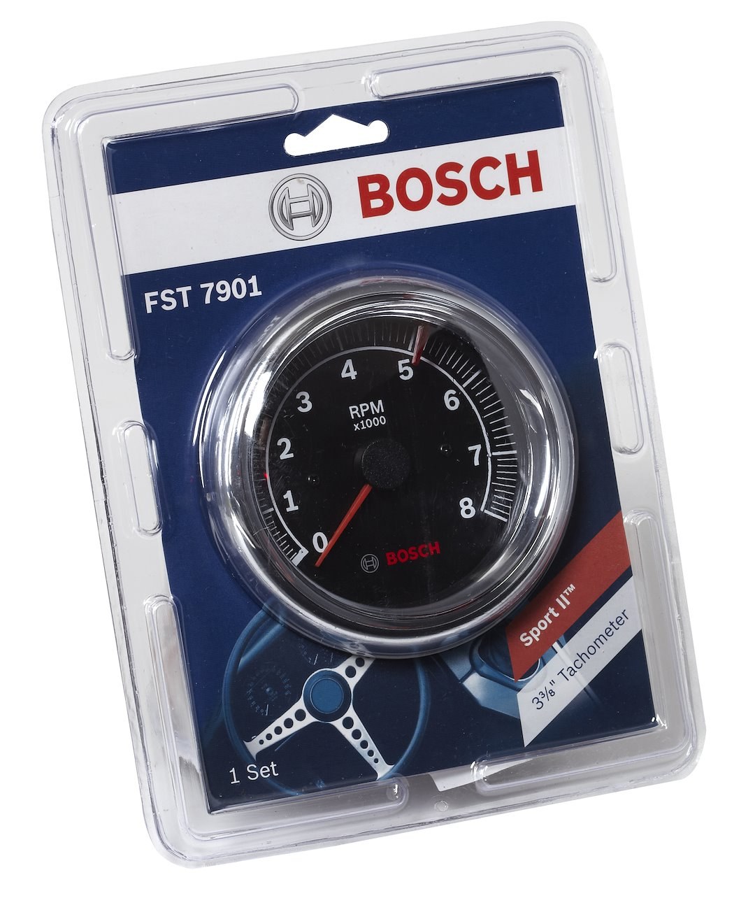 Sunelect/Spx Tachometer, Super Tach II ®, 3-3/8 Inch, 250 Degree Sweep Electrical, Analog Display, 0 to 8000 RPM – SP0F000018