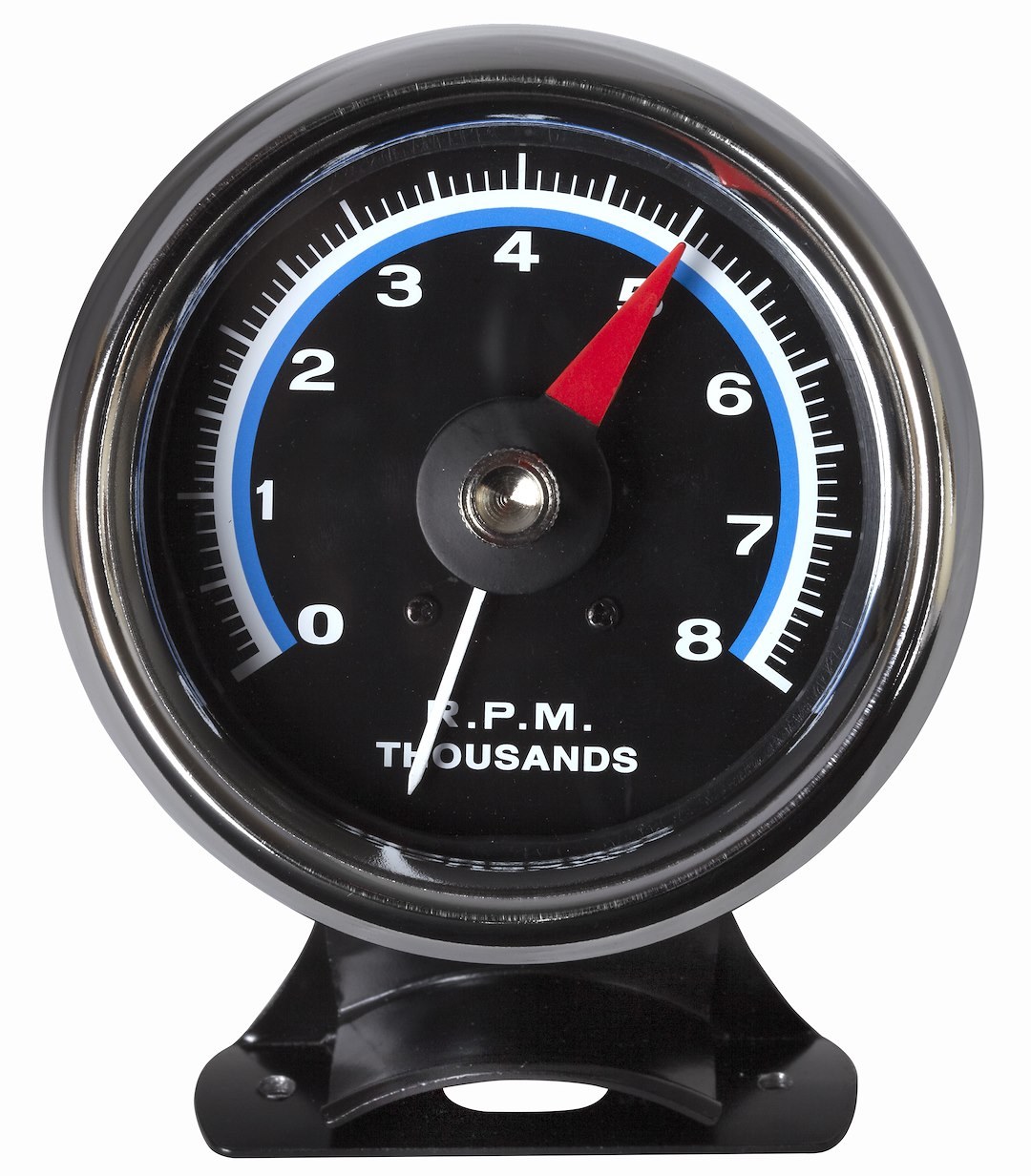 Sunelect/Spx Tachometer, Retro Line ™, 3-3/8 Inch, 250 Degree Sweep, Analog Display, 0 to 8000 RPM, Black Face/ Chrome Bezel/ Red Needle – SP0F000062