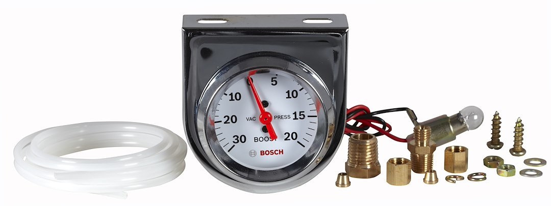 Sunelect/Spx Gauge Boost/ Vacuum, Style Line ™, 2 Inch, 270 Degree Sweep Mechanical, 0 to 30 Inch Mercury Vacuum/ 0 to 20 PSI Boost – SP0F000042