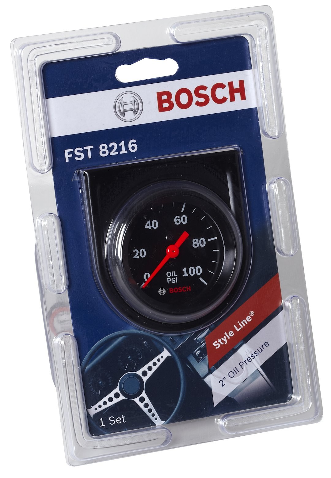 Sunelect/Spx Gauge Oil Pressure, Style Line ™, 2 Inch, 270 Degree Sweep Mechanical, Analog Display, 0 to 100 PSI Range – SP0F000052