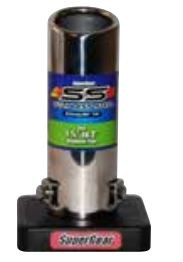 Superior Exhaust Tail Pipe Tip, Super Gear, 2 Inch Inlet, 2.125 Inch Outlet, Stainless Steel, Round, Angled Cut, Straight Edge – 28-9110