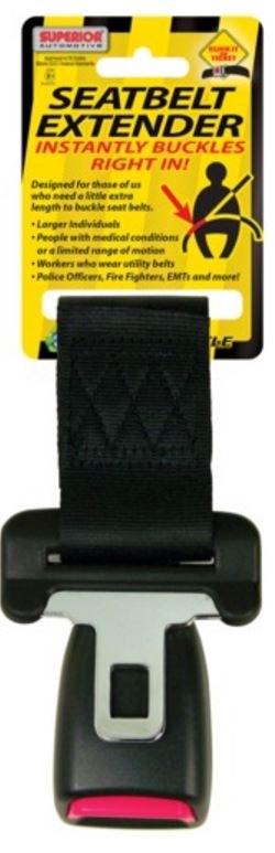 Superior Seat Belt Extender, 10 Inch Length Extension, Black, Webbing Construction, 7/8 Inch Locking Tab Width, Single – 46-3101