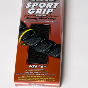 Superior Steering Wheel Cover, Super Sportgrip ®, Fits 14-1/2 to 15-1/2 Inch Diameter Steering Wheels, Lace-On Mount, Simulated Leather – 58-0550B