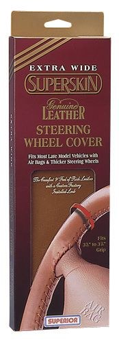 Superior Steering Wheel Cover, Extrawide Sportgrip ®, Fits 14-1/2 to 15-1/2 Inch Diameter Steering Wheels, Sew-On Mount, Black – 58-0600B